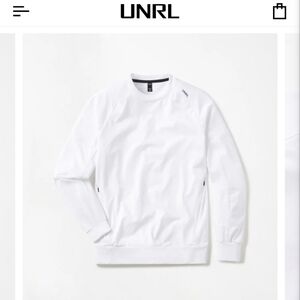 UNRL Men's White Long Sleeve Tee